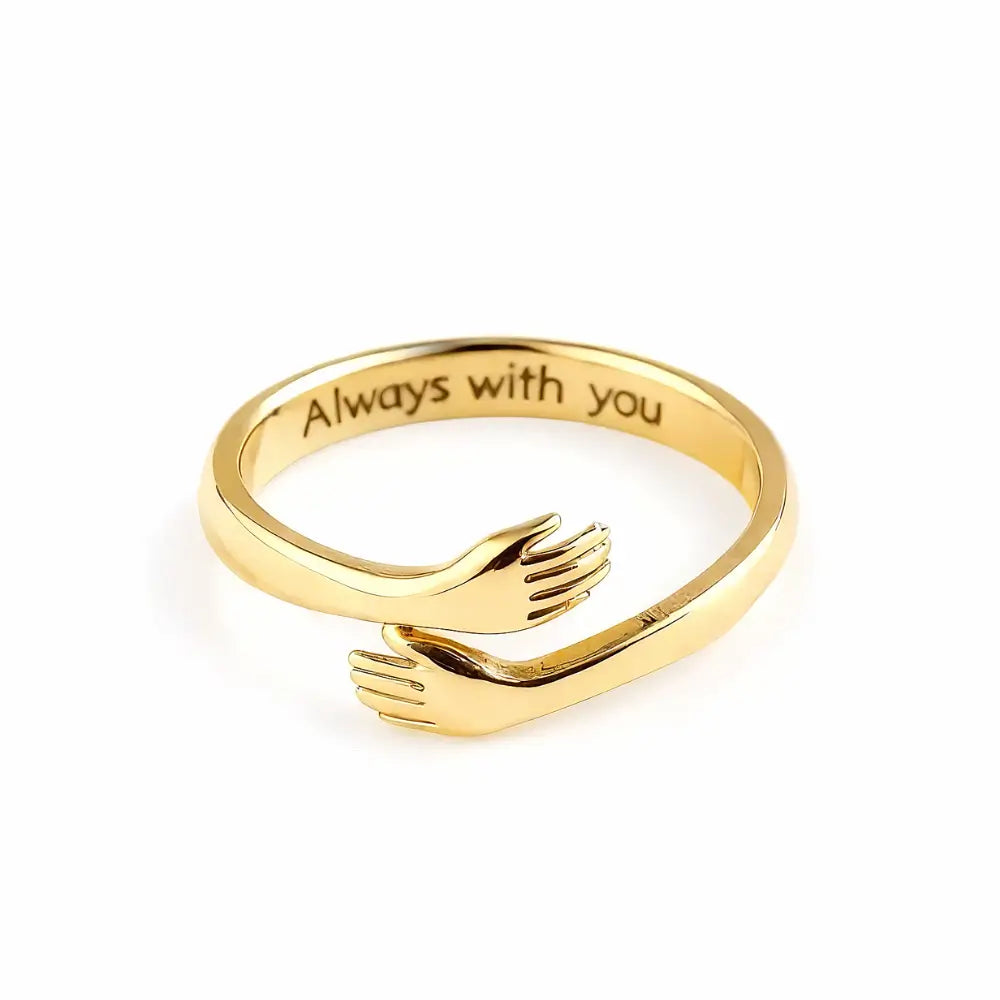 Gold Hug Ring Wrapped in Love