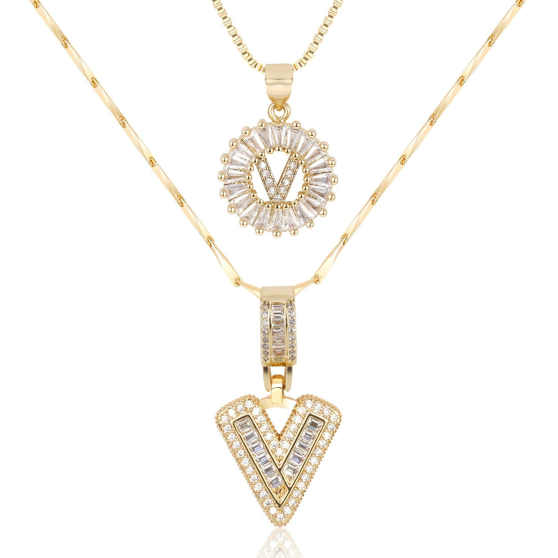 Olivia 14k Diamond Letter Initial Necklaces