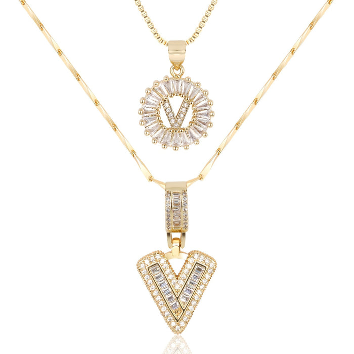 Olivia 14k Diamond Letter Initial Necklaces