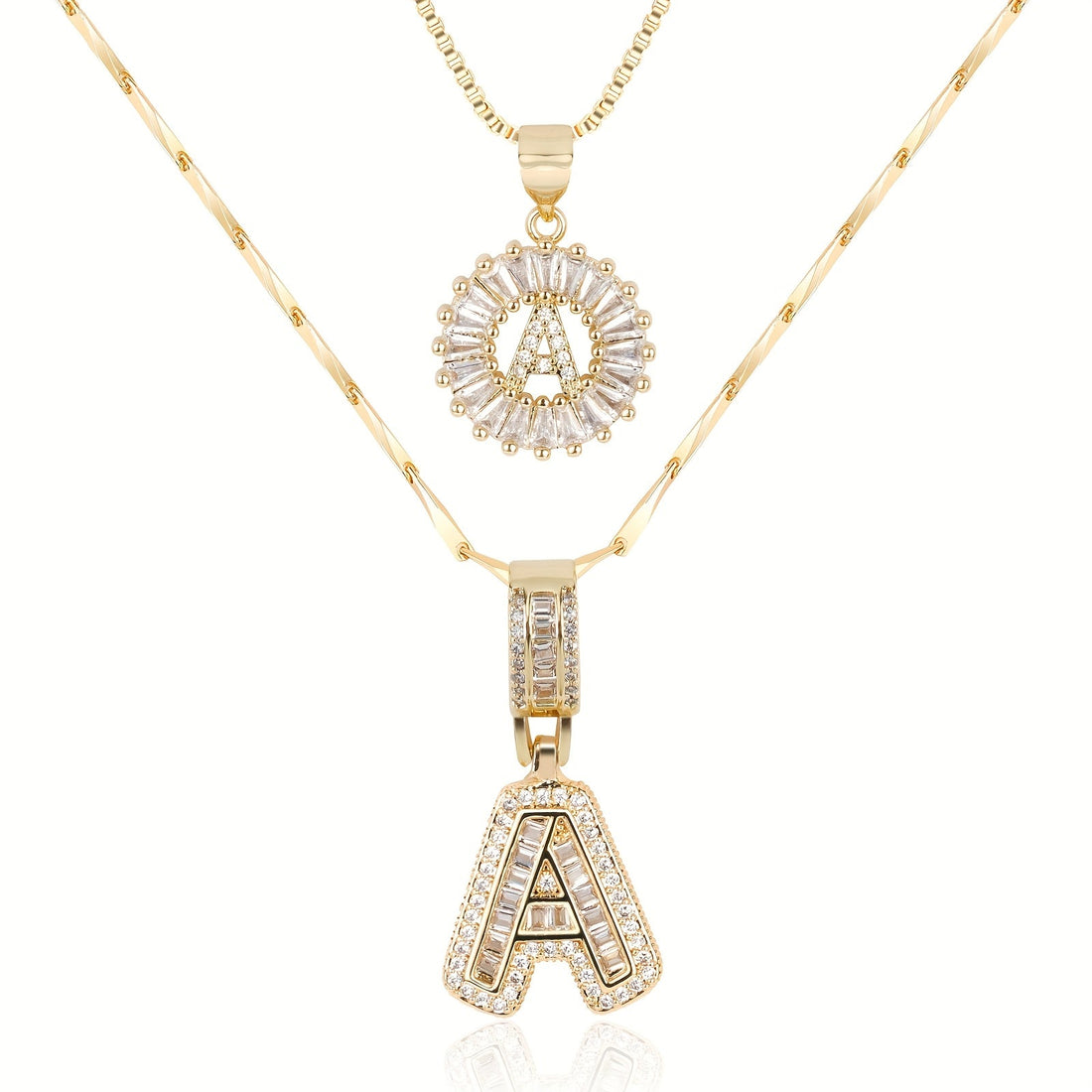 Olivia 14k Diamond Letter Initial Necklaces