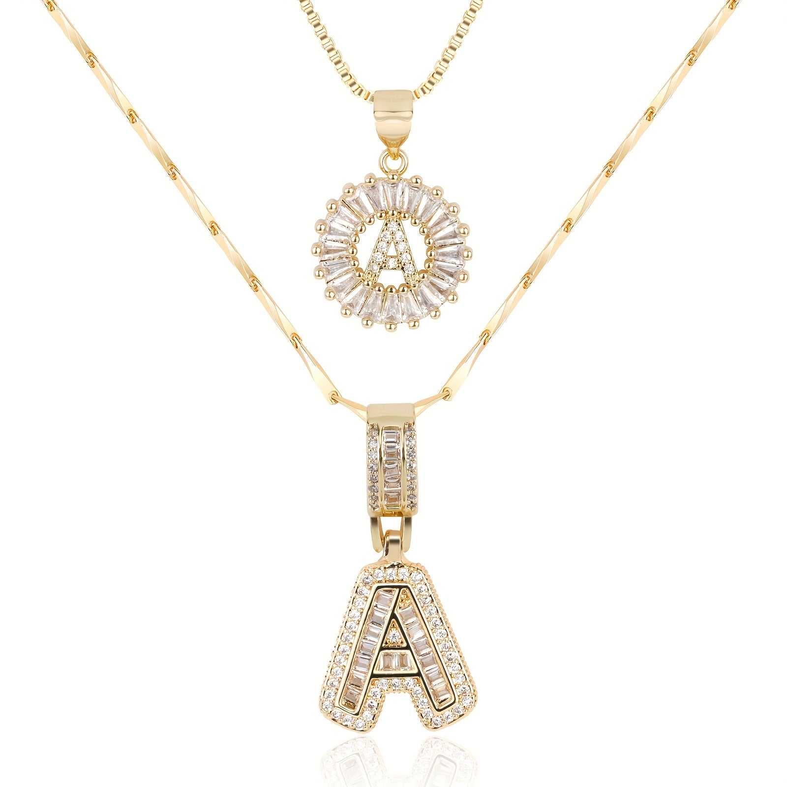 Olivia 14k Diamond Letter Initial Necklaces