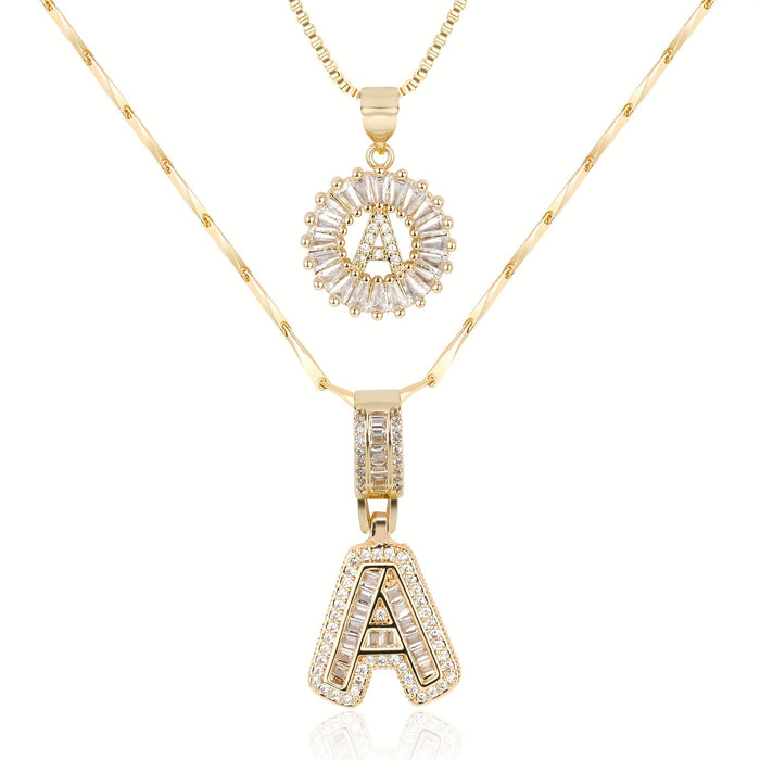 Olivia 14k Diamond Letter Initial Necklaces