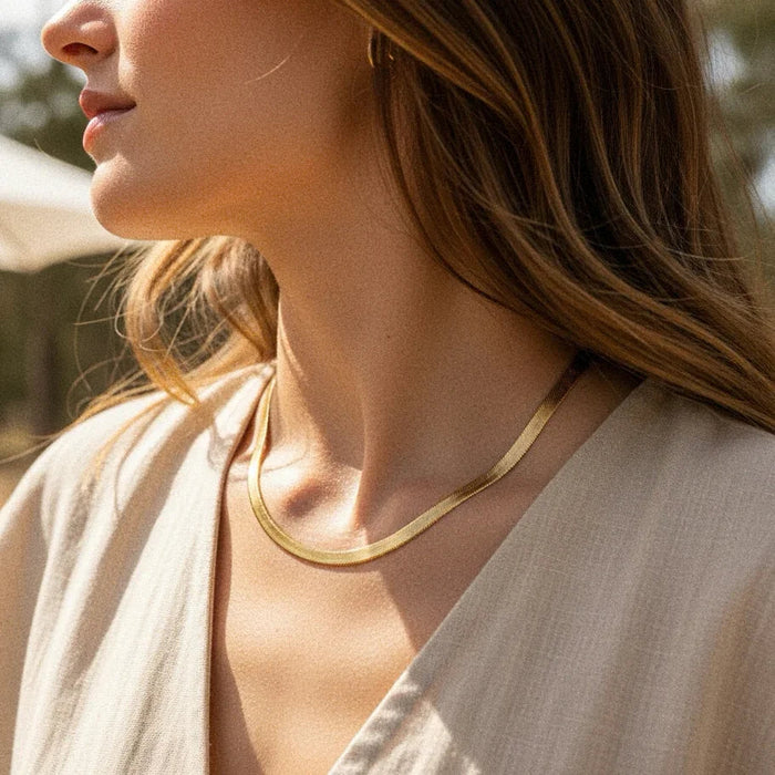 Gold Herringbone Necklace