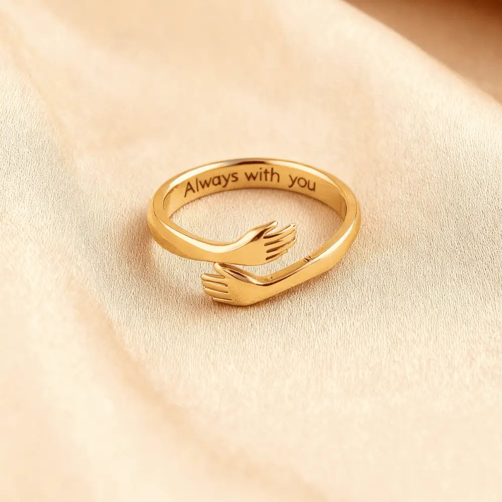 Gold Hug Ring Wrapped in Love