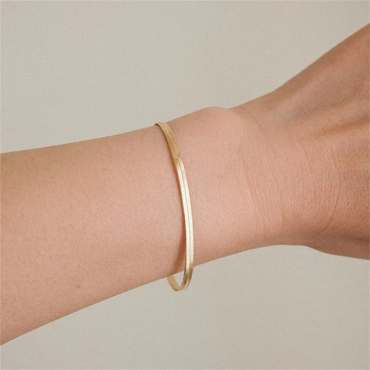 Gold Herringbone Bracelet