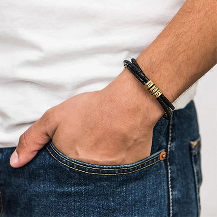 John - Regal Braided Leather Bracelet
