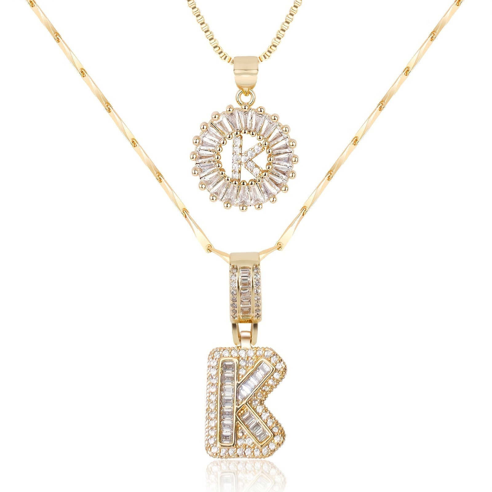 Olivia 14k Diamond Letter Initial Necklaces