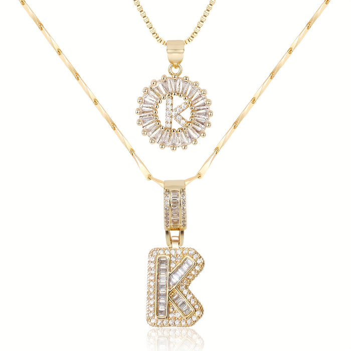 Olivia 14k Diamond Letter Initial Necklaces