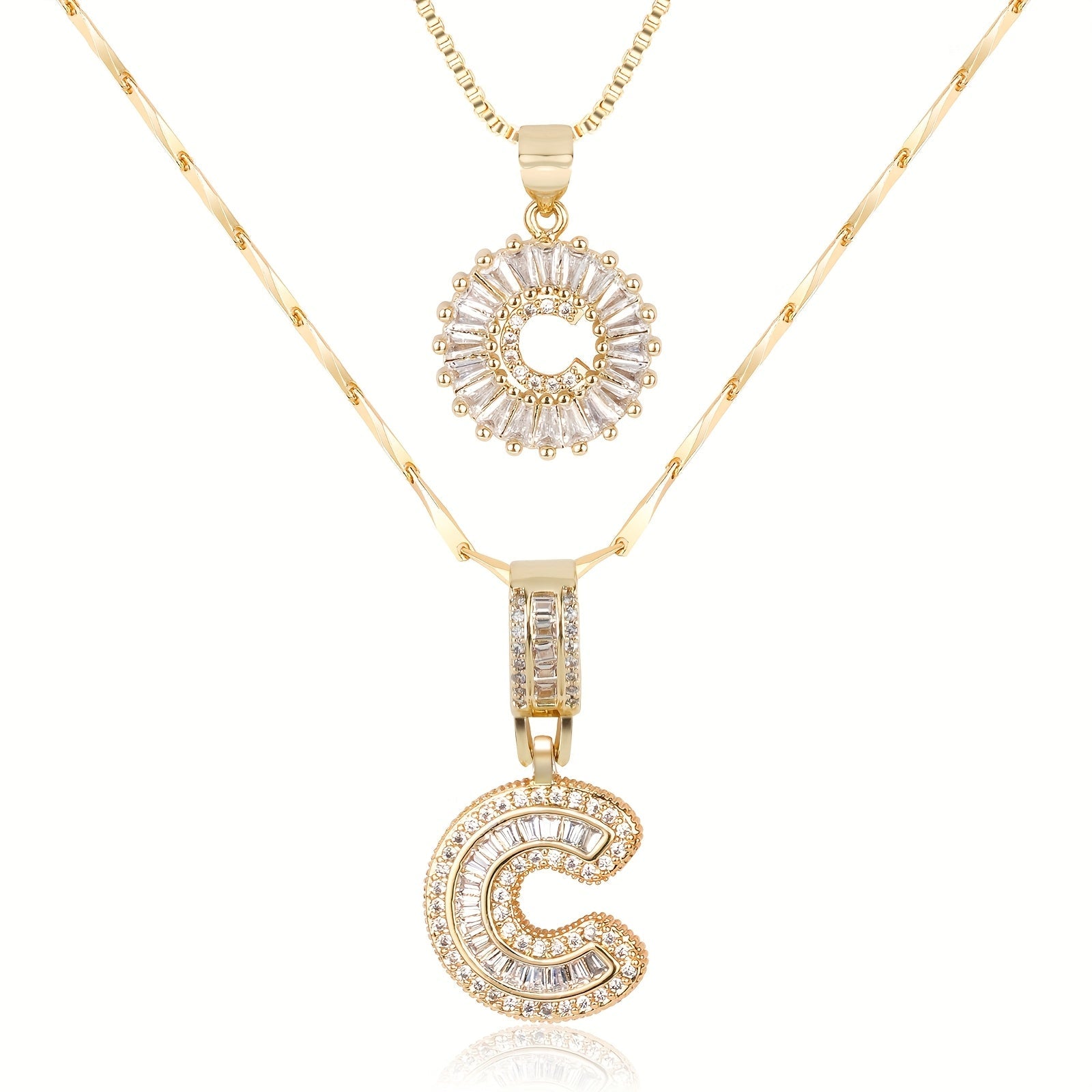 Olivia 14k Diamond Letter Initial Necklaces