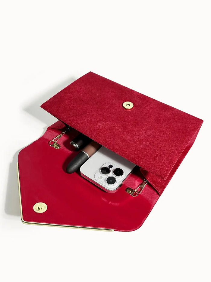 Winnie Suede Velvet Envelope Clutch
