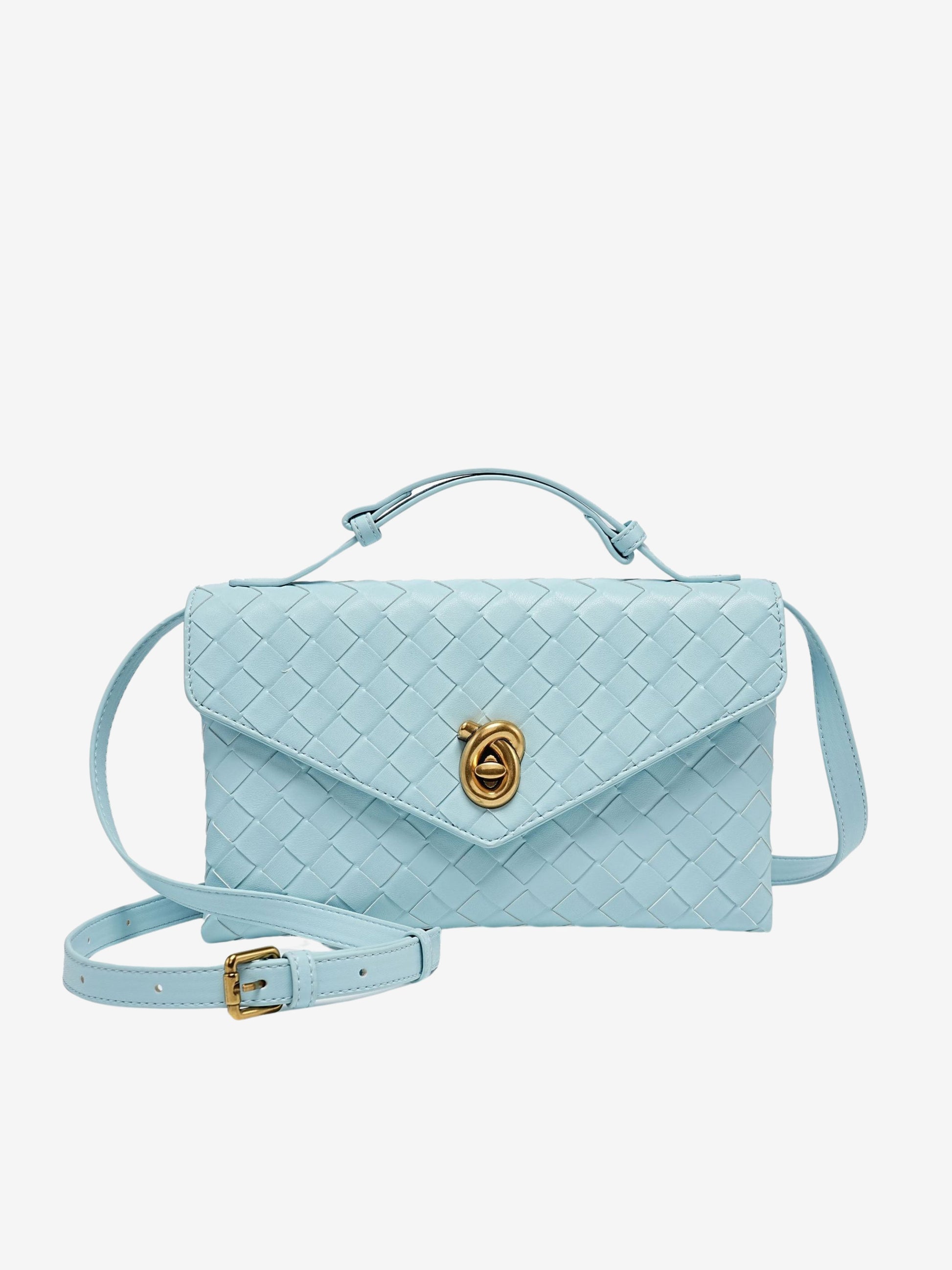 Alice | Woven Crossbody Bag with Compact Design-Handbag-Urban Devyne-Light Blue-Urban Devyne