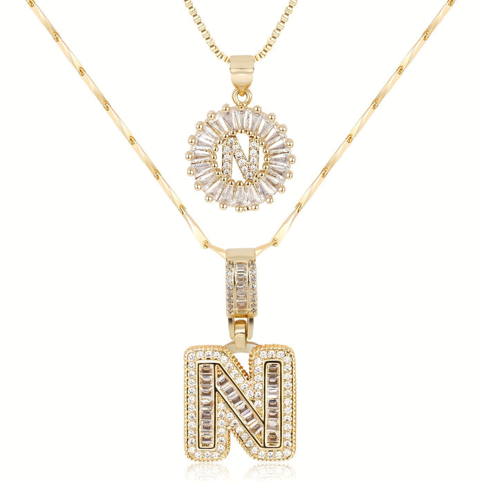Olivia 14k Diamond Letter Initial Necklaces
