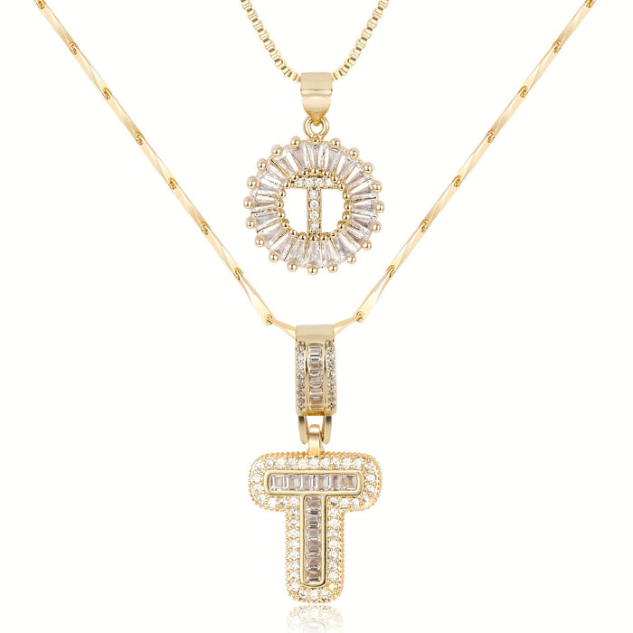 Olivia 14k Diamond Letter Initial Necklaces