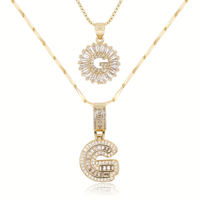 Olivia 14k Diamond Letter Initial Necklaces