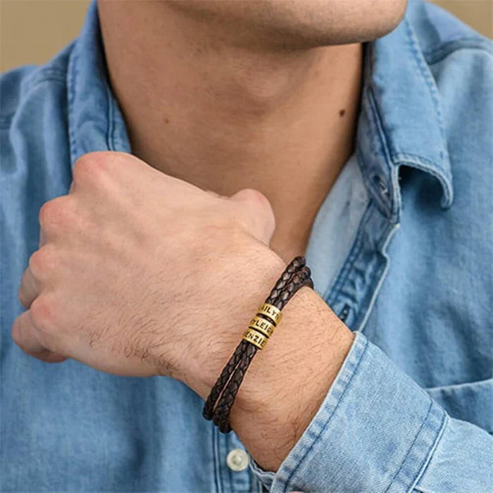 John - Regal Braided Leather Bracelet