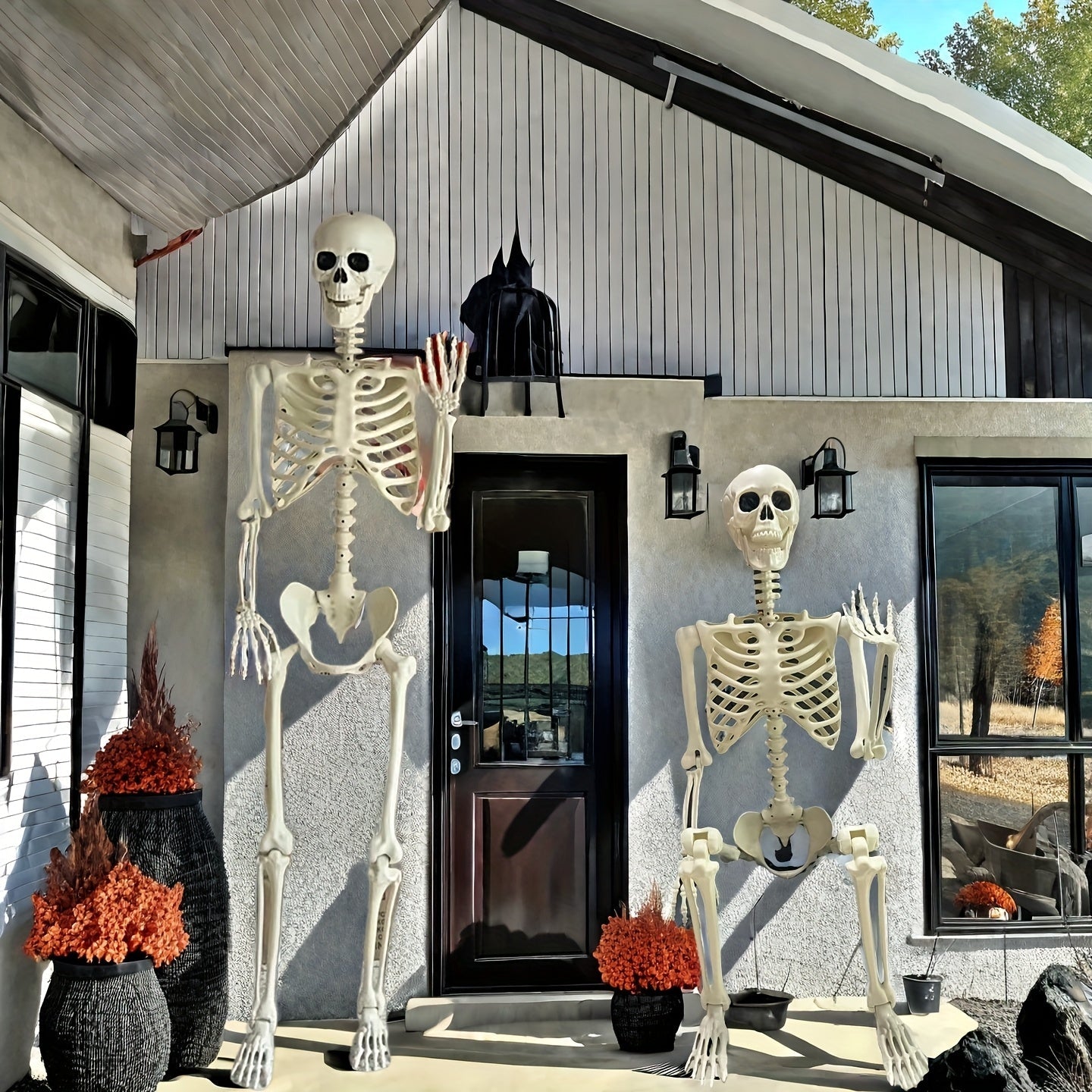 6 Ft Halloween Skeleton Decoration that is Posable for Outdoor Use