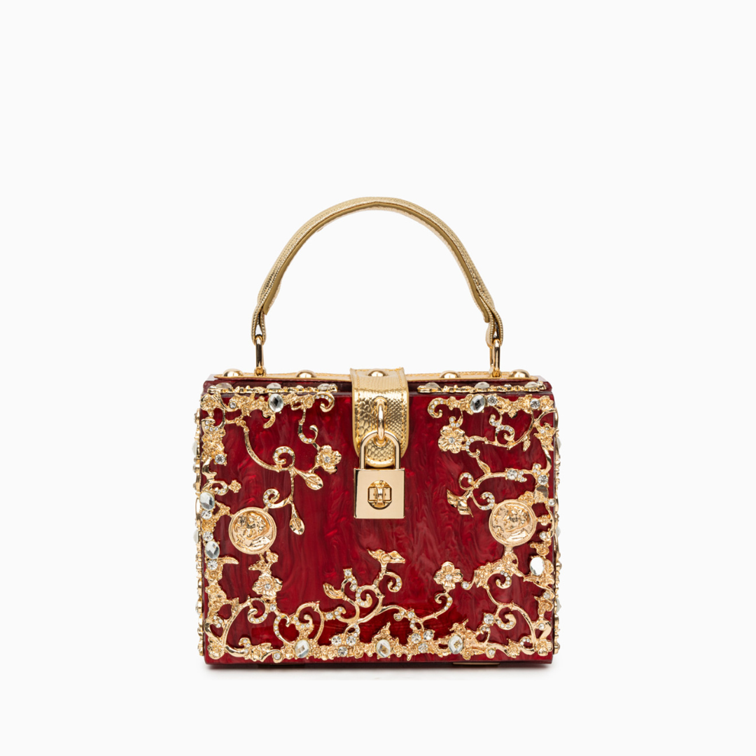 Juliet | Structured Handbag in Box Design-Handbag-Urban Devyne-Red-Urban Devyne