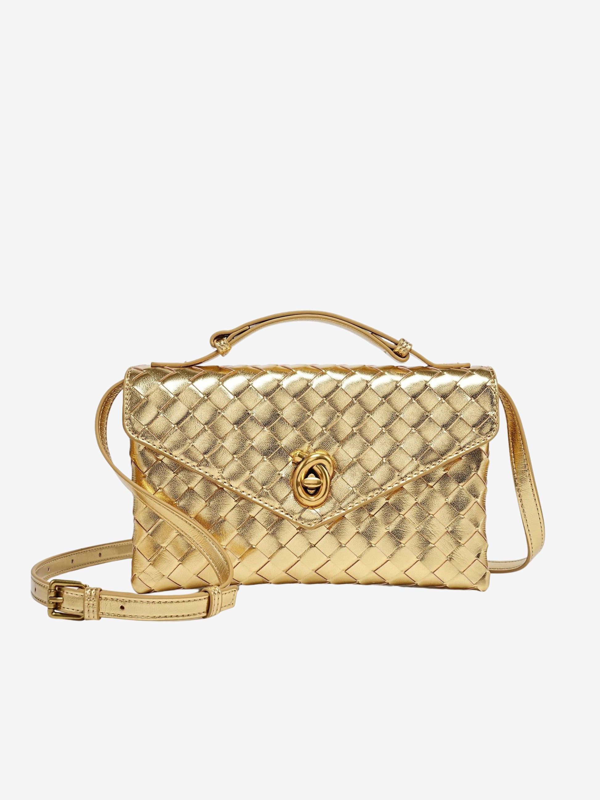 Alice | Woven Crossbody Bag with Compact Design-Handbag-Urban Devyne-Gold-Urban Devyne