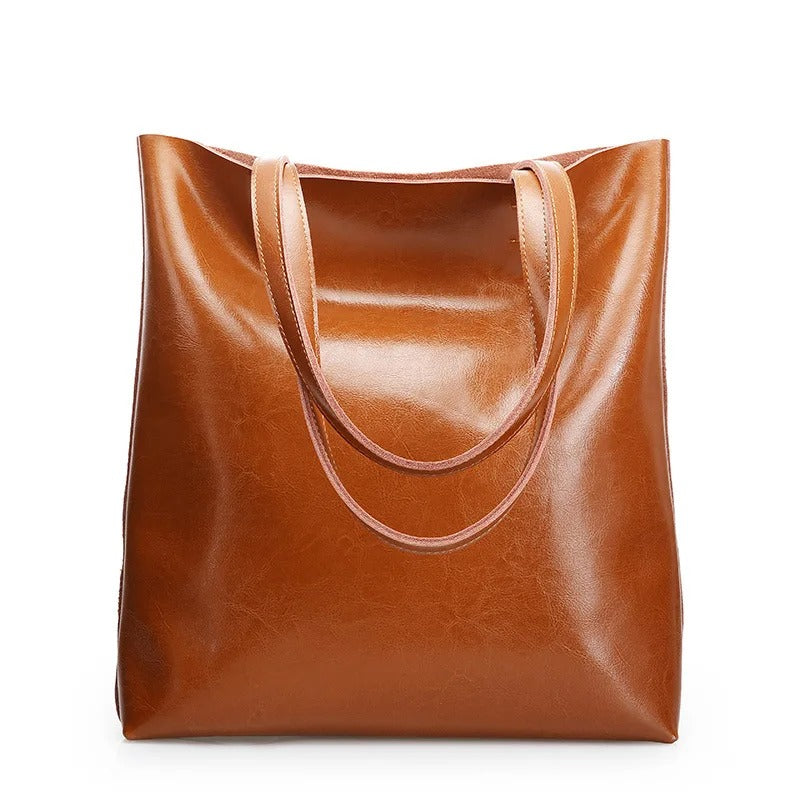 Annabelle | Leather Tote Bag-Shoulder Bag-Urban Devyne-Tan Brown-Urban Devyne
