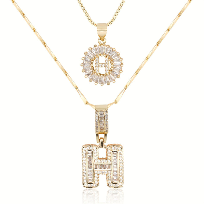 Olivia 14k Diamond Letter Initial Necklaces