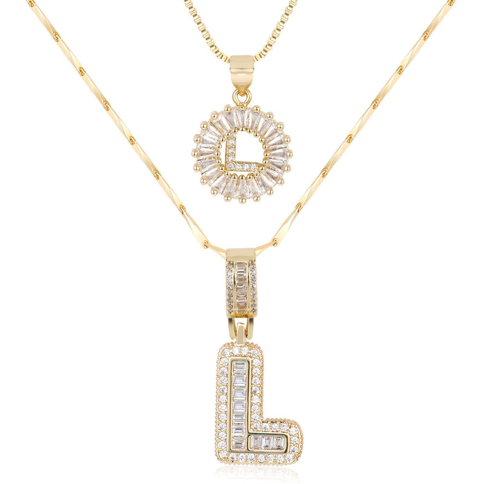 Olivia 14k Diamond Letter Initial Necklaces