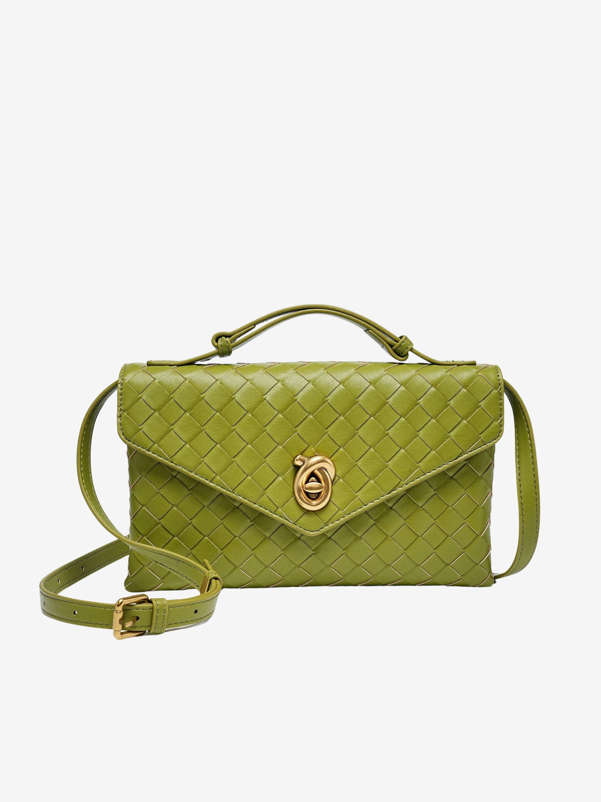 Alice | Woven Crossbody Bag with Compact Design-Handbag-Urban Devyne-Olive green-Urban Devyne