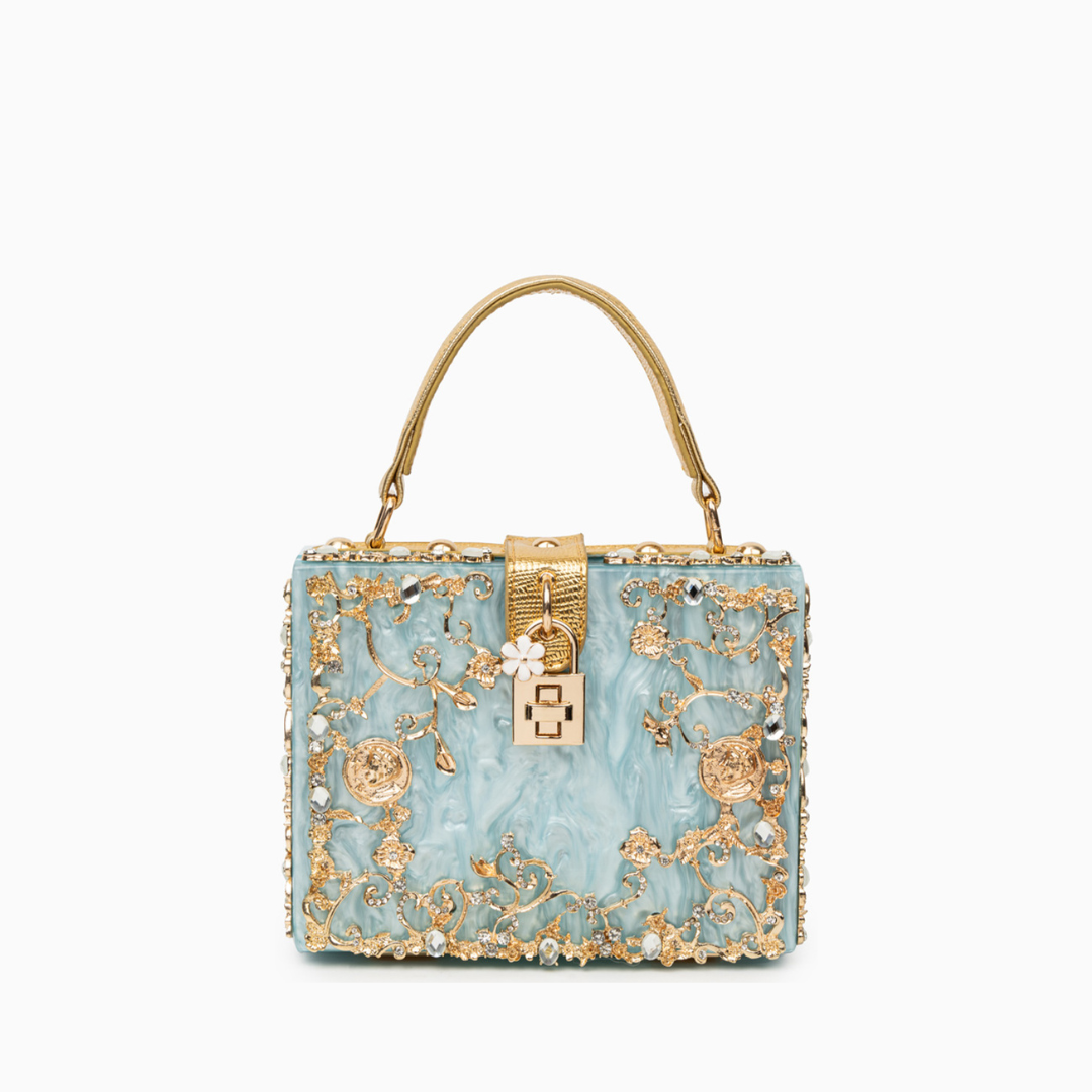 Juliet | Structured Handbag in Box Design-Handbag-Urban Devyne-Sky Blue-Urban Devyne
