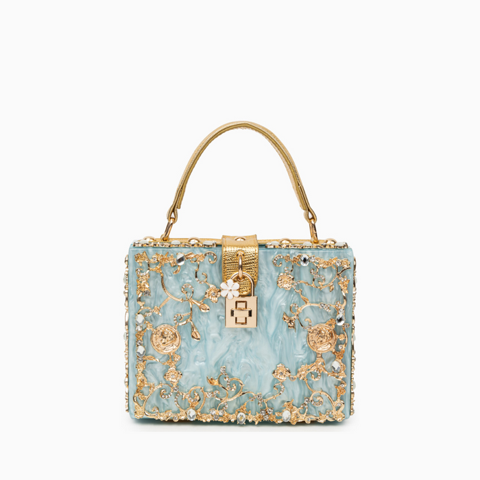 Juliet | Structured Handbag in Box Design-Handbag-Urban Devyne-Sky Blue-Urban Devyne
