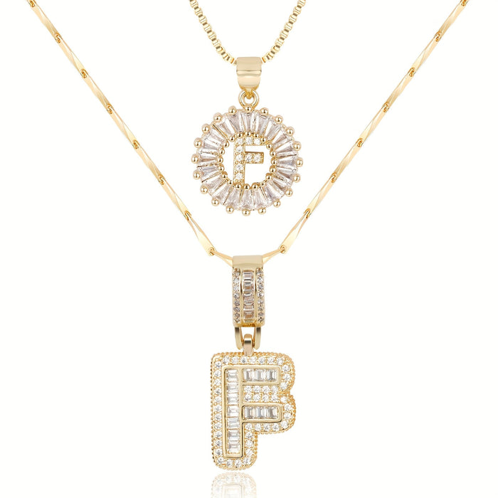 Olivia 14k Diamond Letter Initial Necklaces