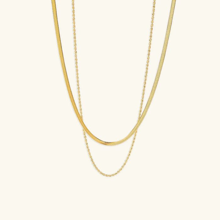 Layered Gold Chain Necklace