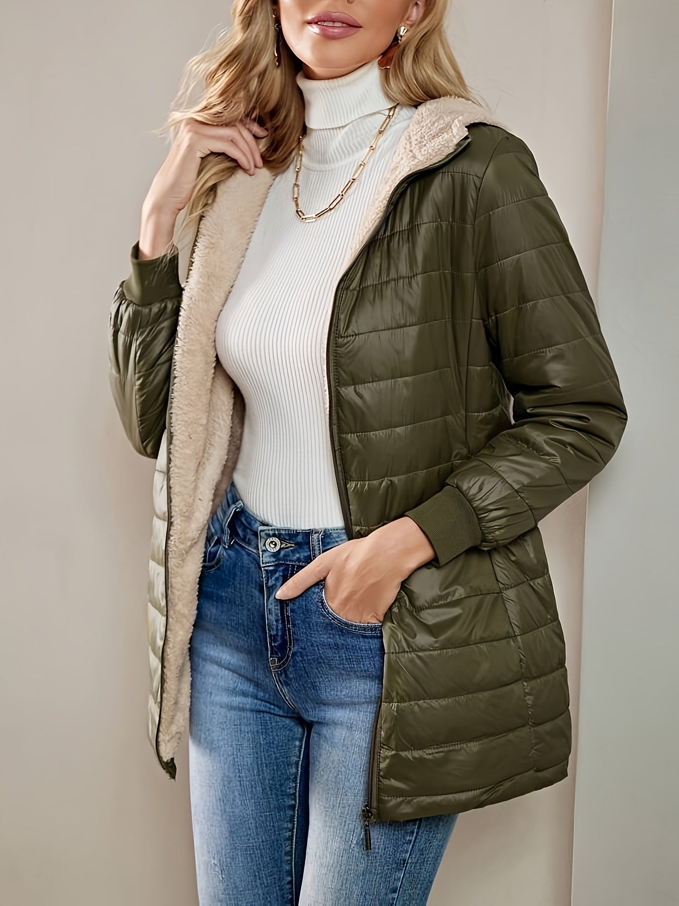 Long Casual Puffer Winter Coat for Women