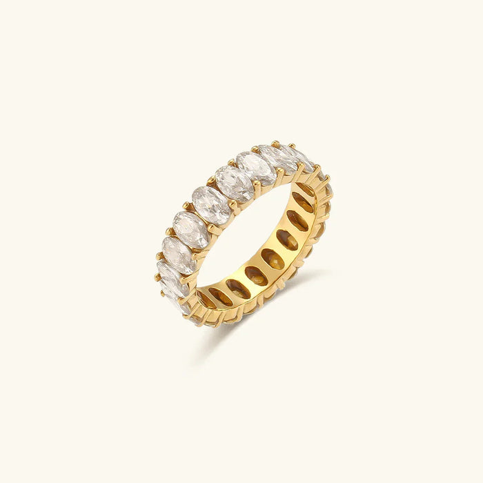 Diamond Simulant Gold Ring
