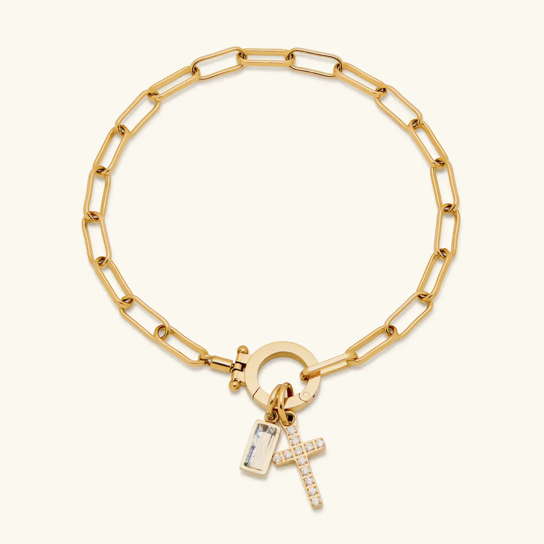Birthstone Cross Bracelet