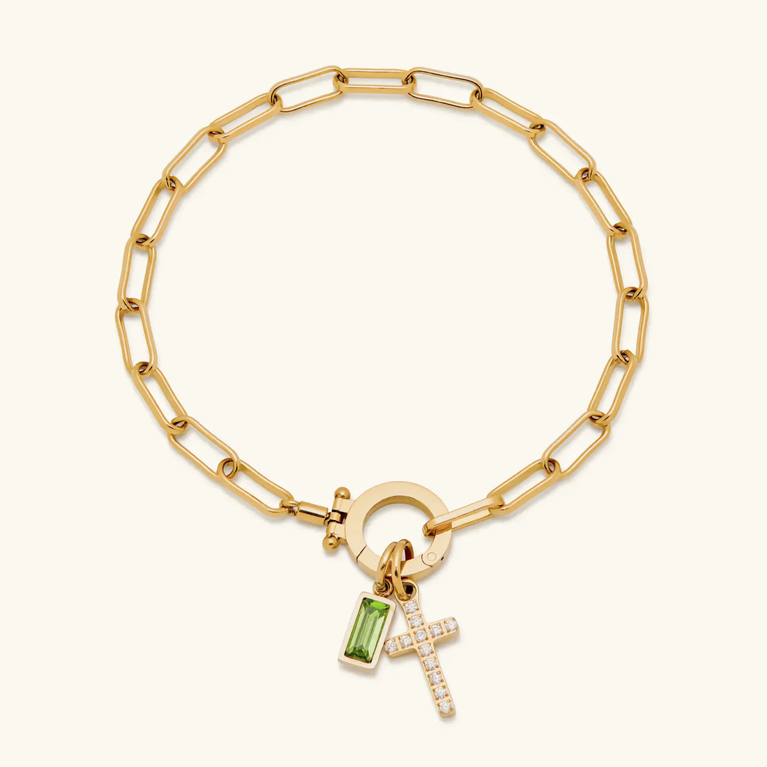Birthstone Cross Bracelet
