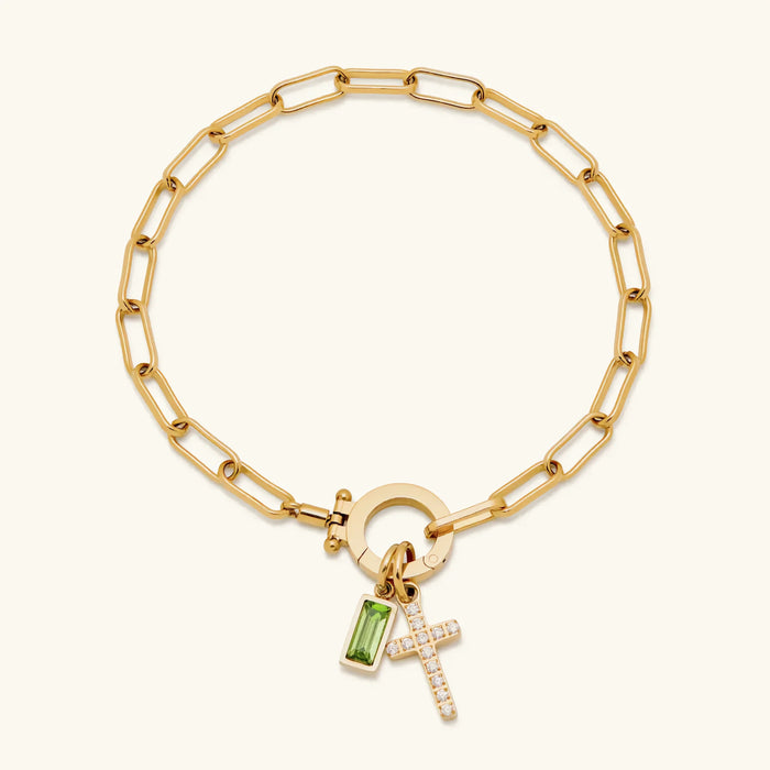 Birthstone Cross Bracelet