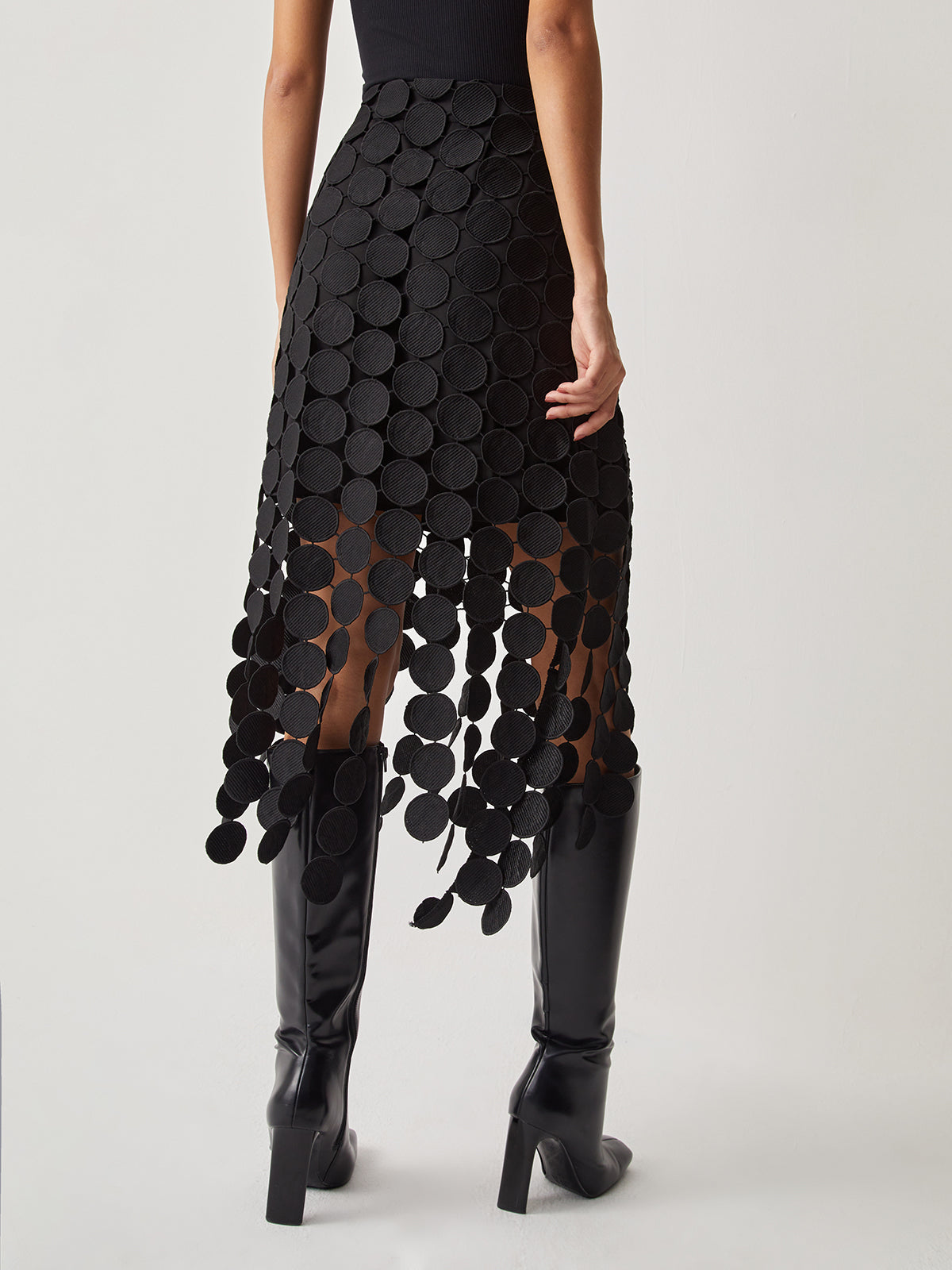 Serenade | Double Layered Multi Circle Laser Cut Skirt