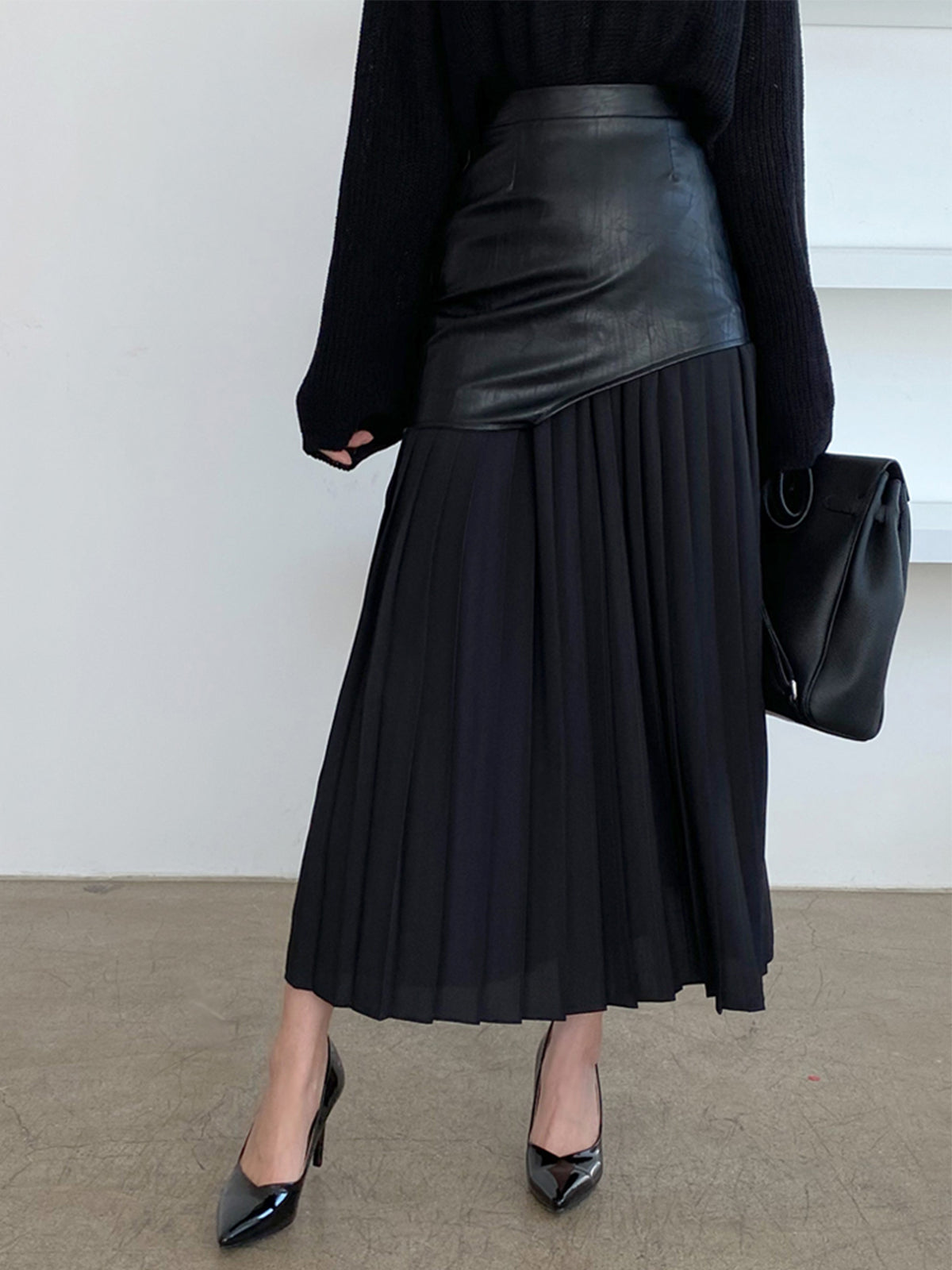 Esme | Asymmetric Pleated Maxi Skirt
