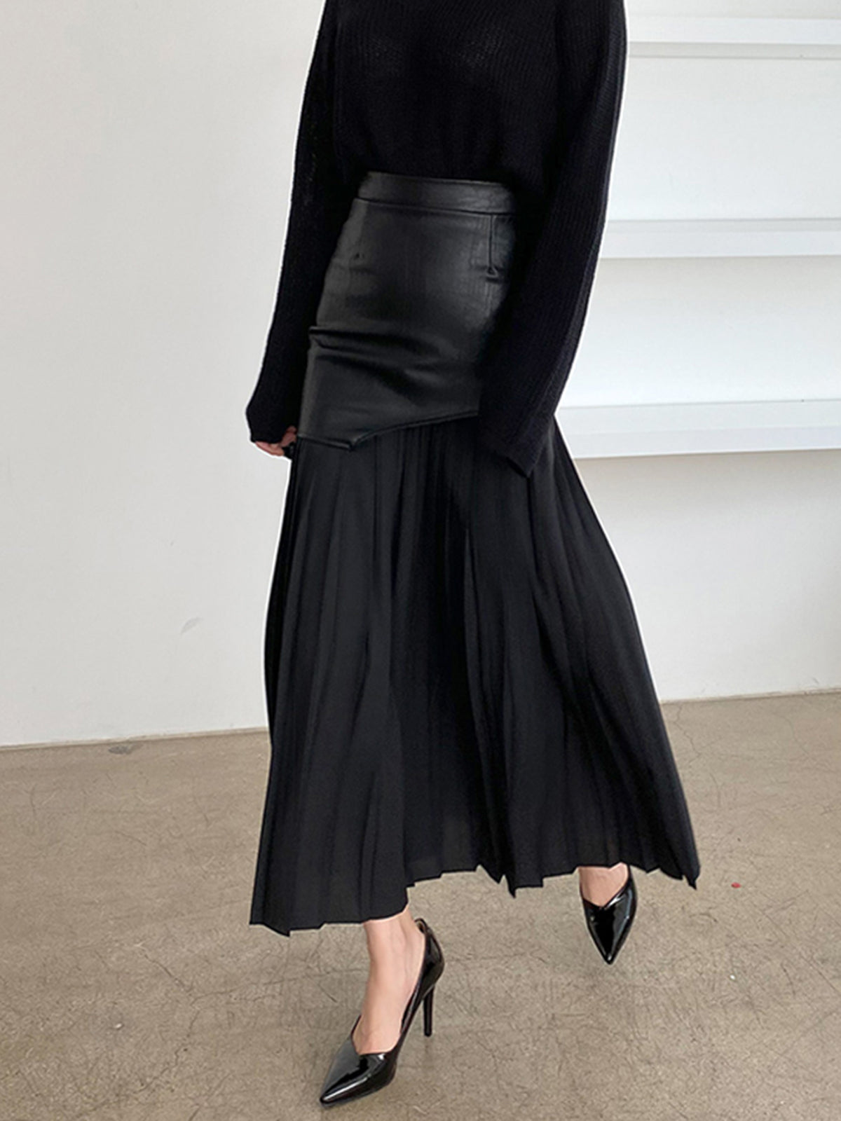 Esme | Asymmetric Pleated Maxi Skirt