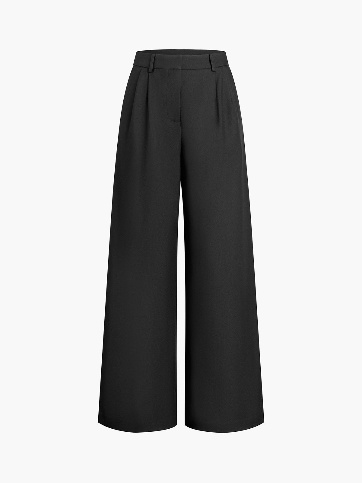Elysian | Wide Leg Solid Pants Without Belt