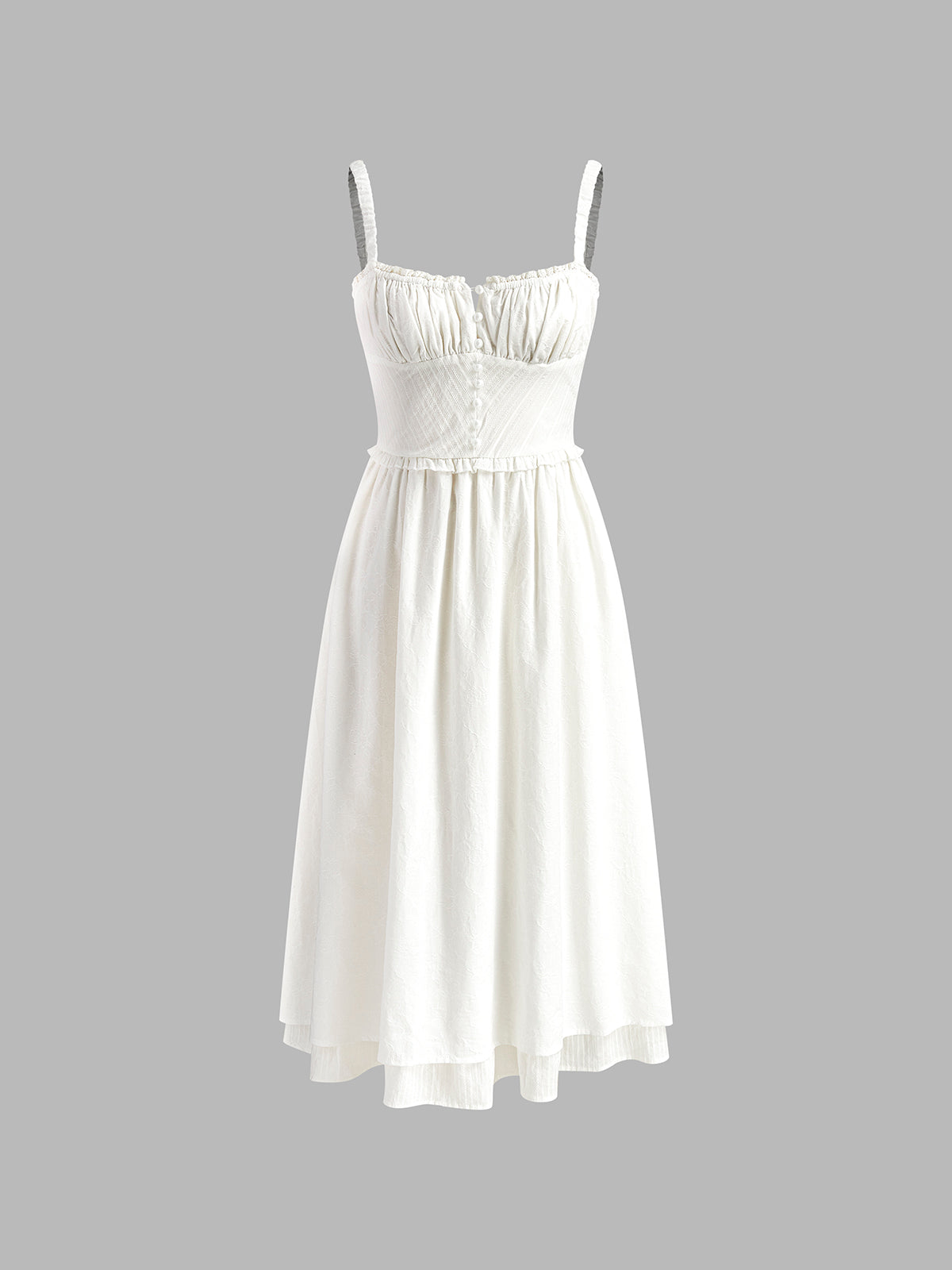 Luna | Plain Midi Dress With Ruffle Hem Cami