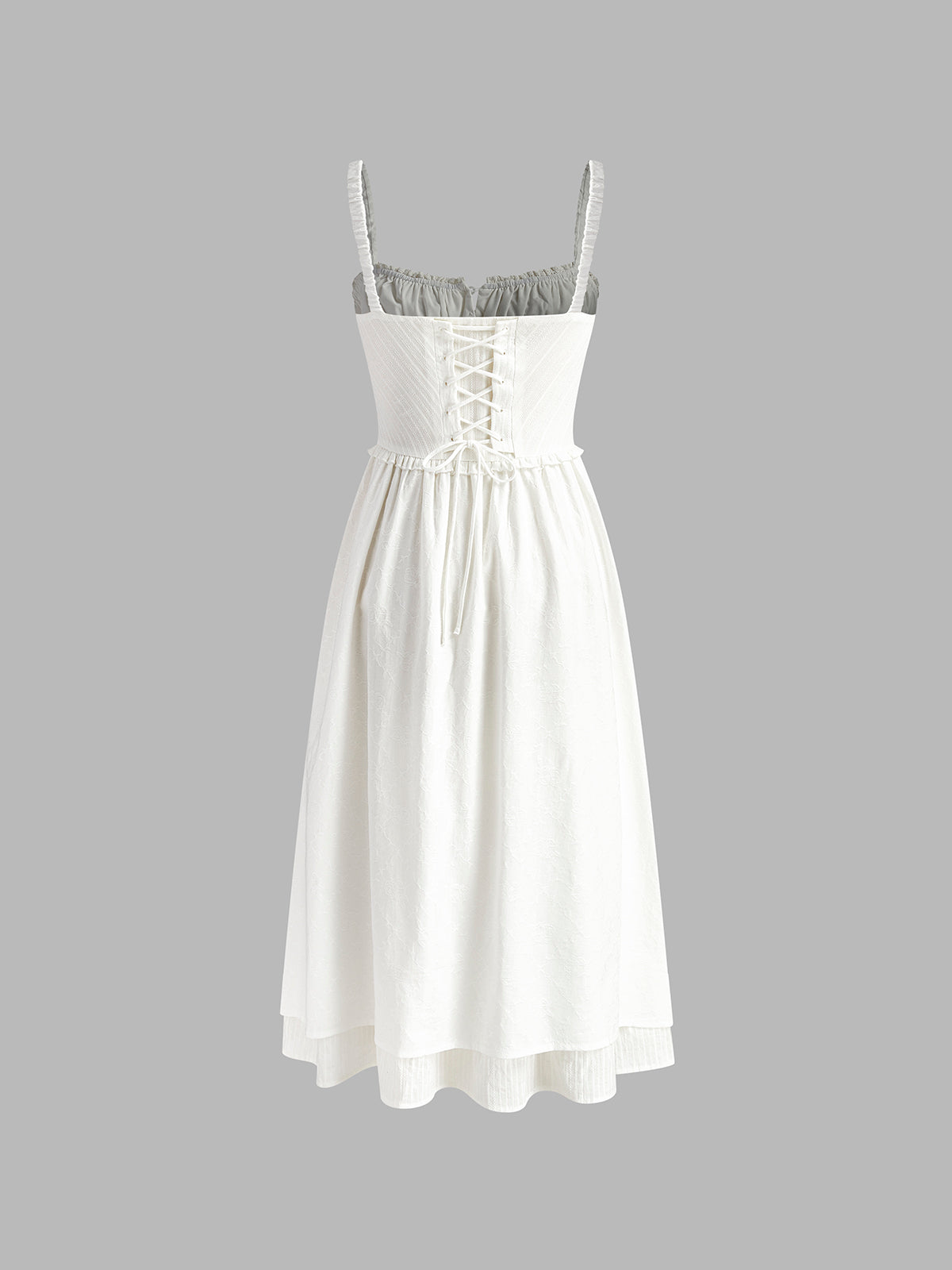 Luna | Plain Midi Dress With Ruffle Hem Cami