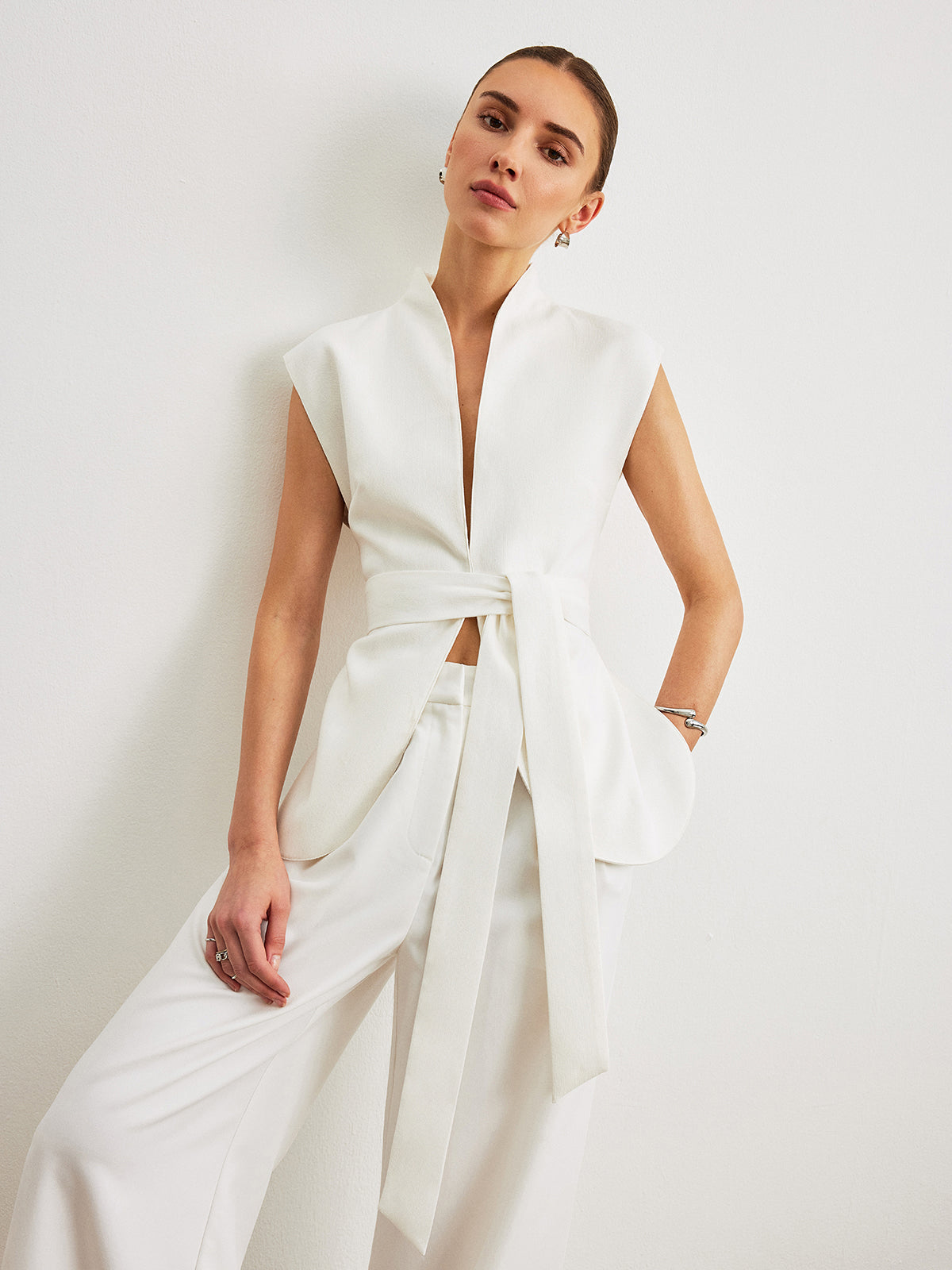 Thara | Belted Peplum Top