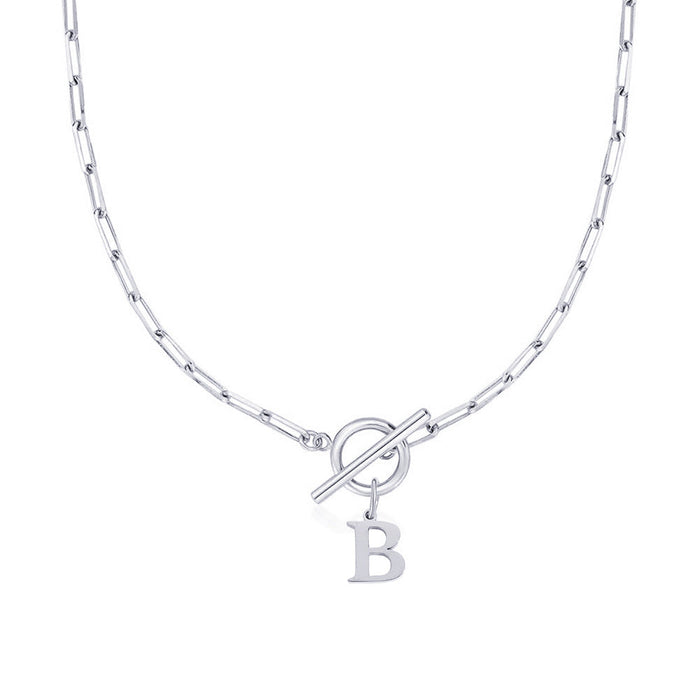 Emily Letter Initial Circle Lock Clasp Necklace