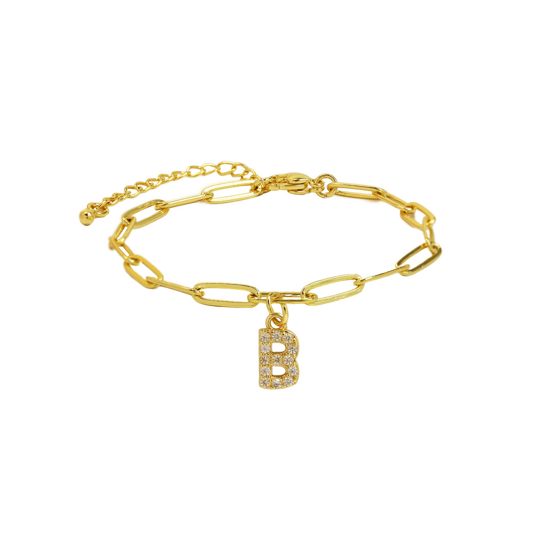 Natasha Paperclip Letter Initial Bracelet