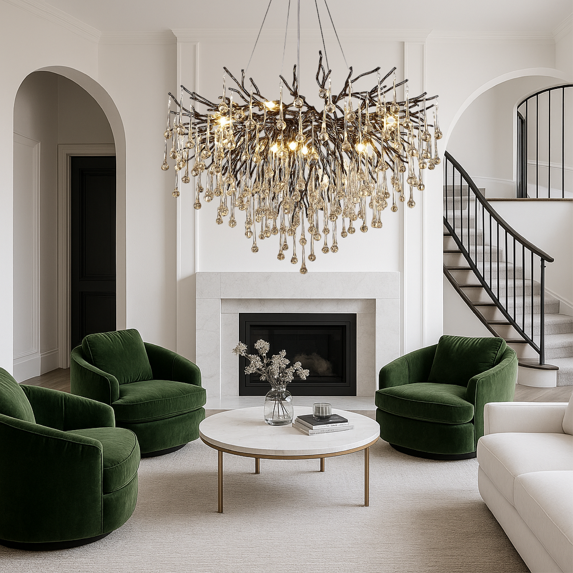 Black Raindrop Chandelier for Modern Elegance