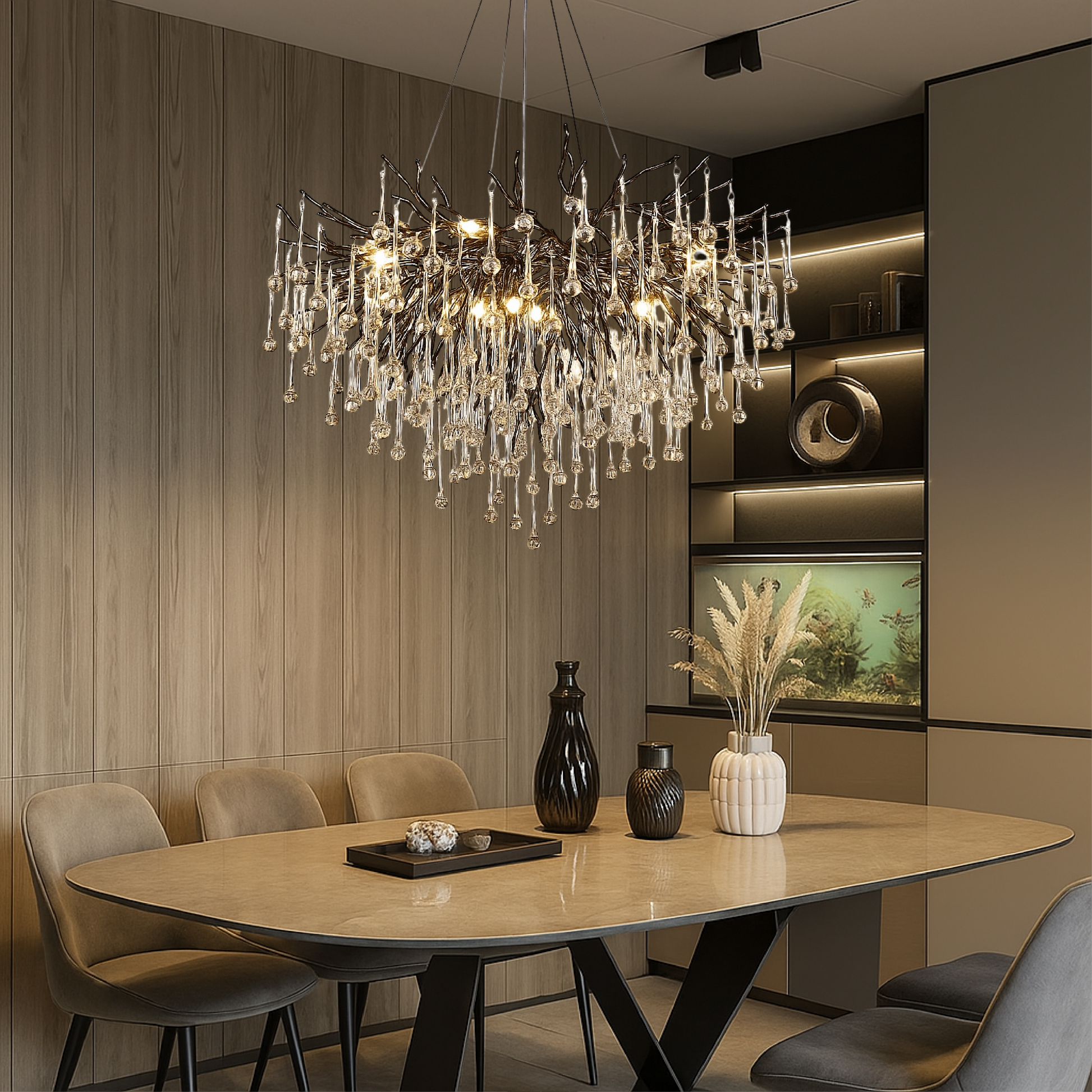Black Raindrop Chandelier for Modern Elegance