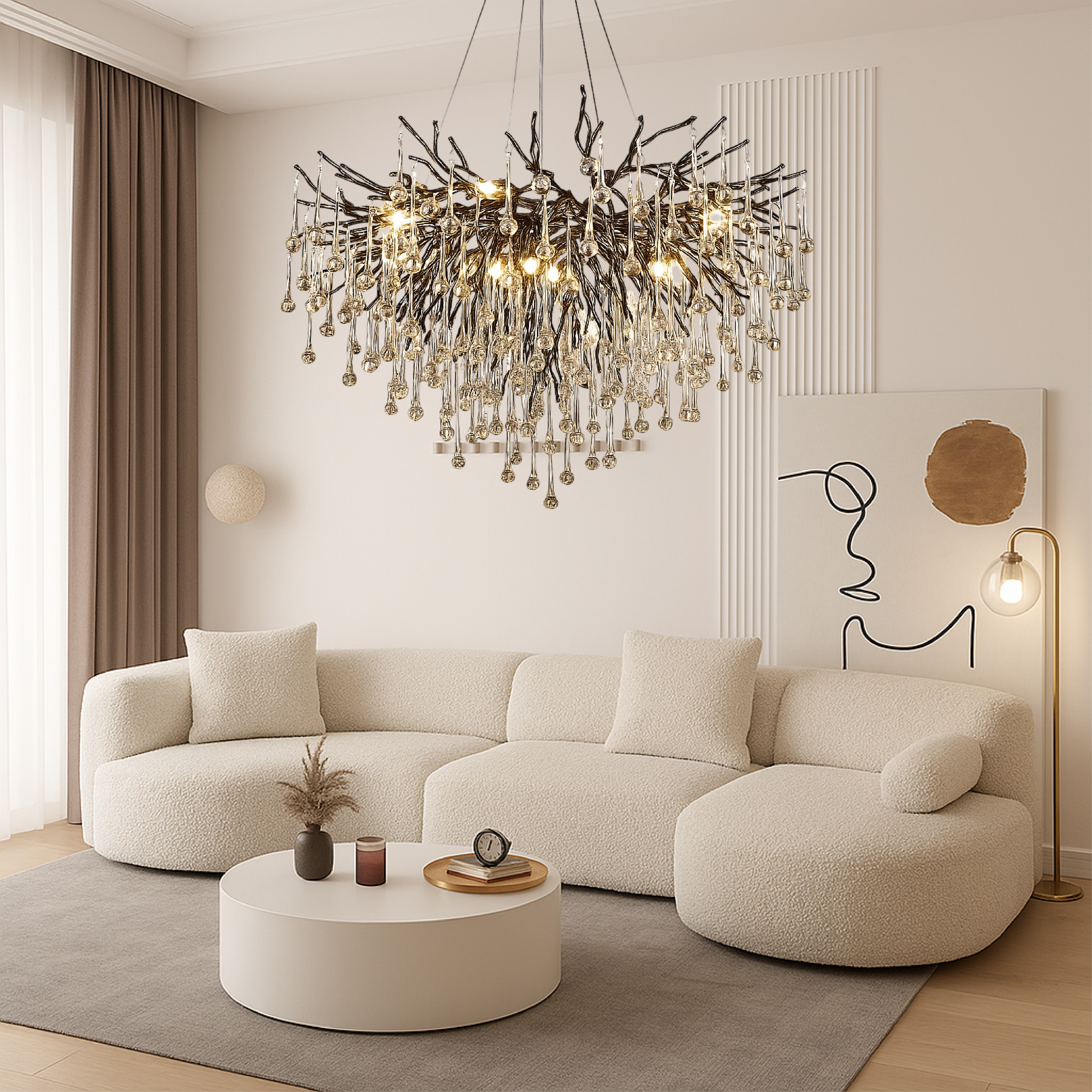 Black Raindrop Chandelier for Modern Elegance