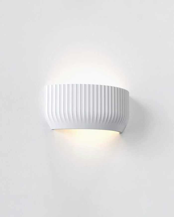 Pleated Plaster Wall Light