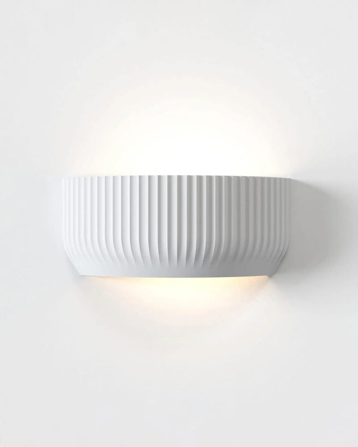 Pleated Plaster Wall Light