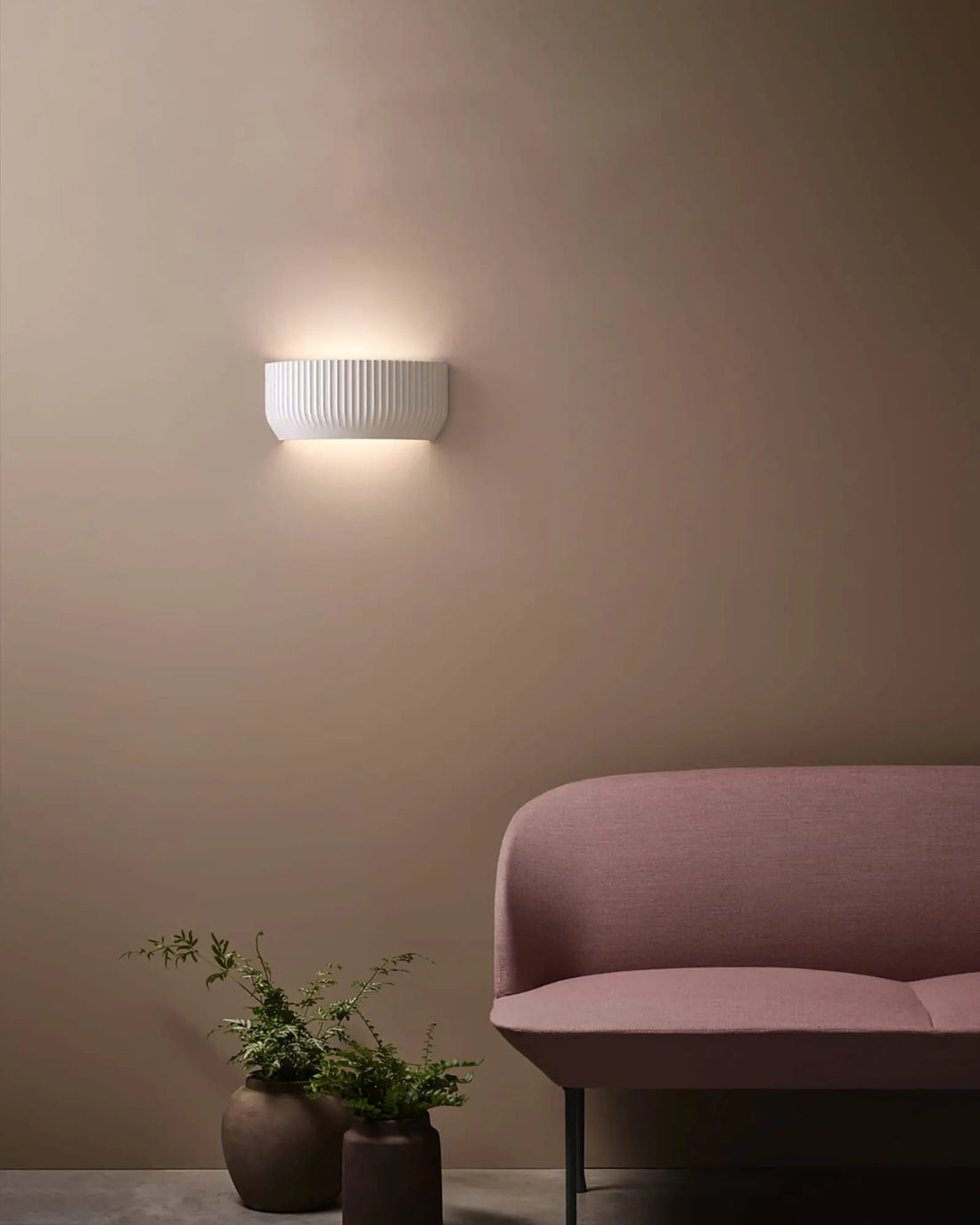 Pleated Plaster Wall Light